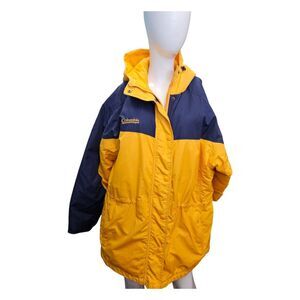 Columbia Womens Parka Ski Winter Jacket Size Large Yellow Blue